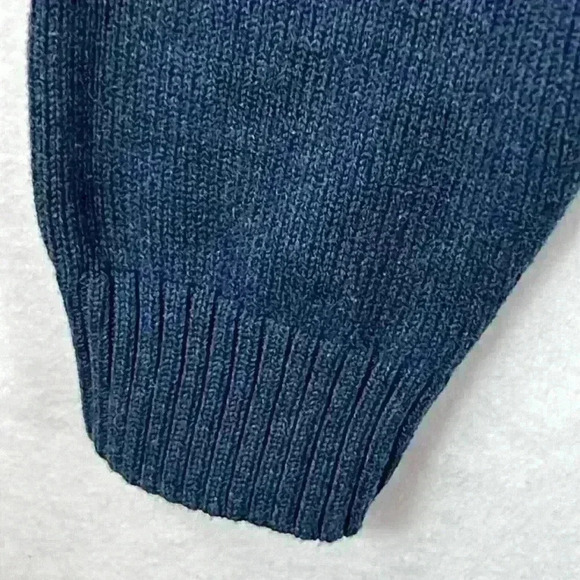 Tahari Men’s Sweater Sz XXL Navy 100% Cotton Long Sleeve Mock Neck Front 1/4 Zip - Picture 7 of 11